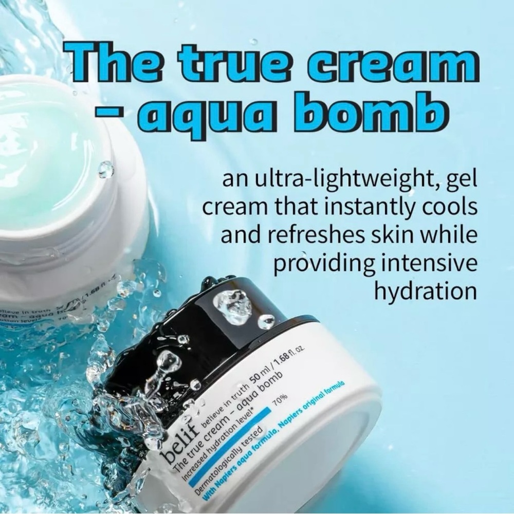 NIB BELIF The True Cream 1.01oz Aqua Bomb Increased Hydration 70% Sealed In Box - Picture 3 of 14